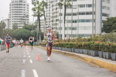 Lima, Peru - 21 Mayıs 2023: Lima Maratonu 42K 2023