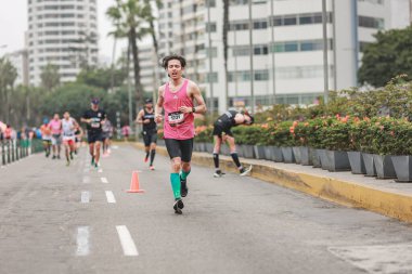 Lima, Peru - 21 Mayıs 2023: Lima Maratonu 42K 2023