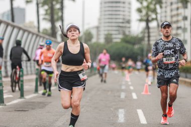 Lima, Peru - 21 Mayıs 2023: Lima Maratonu 42K 2023
