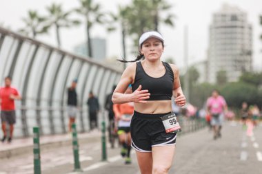 Lima, Peru - 21 Mayıs 2023: Lima Maratonu 42K 2023