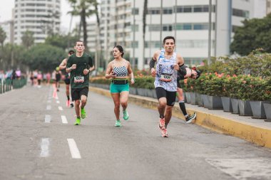 Lima, Peru - 21 Mayıs 2023: Lima Maratonu 42K 2023