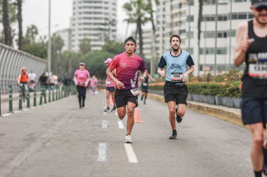 Lima, Peru - 21 Mayıs 2023: Lima Maratonu 42K 2023