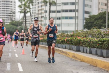 Lima, Peru - 21 Mayıs 2023: Lima Maratonu 42K 2023