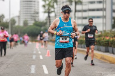 Lima, Peru - 21 Mayıs 2023: Lima Maratonu 42K 2023