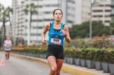 Lima, Peru - 21 Mayıs 2023: Lima Maratonu 42K 2023