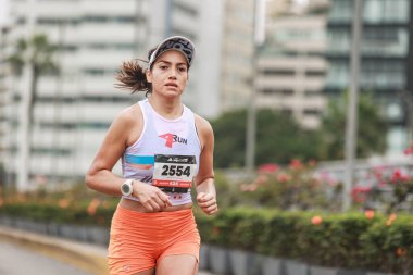 Lima, Peru - 21 Mayıs 2023: Lima Maratonu 42K 2023