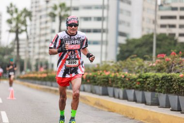 Lima, Peru - 21 Mayıs 2023: Lima Maratonu 42K 2023