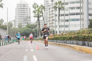 Lima, Peru - 21 Mayıs 2023: Lima Maratonu 42K 2023