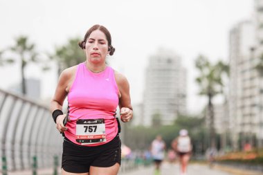 Lima, Peru - 21 Mayıs 2023: Lima Maratonu 42K 2023