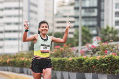 Lima, Peru - 21 Mayıs 2023: Lima Maratonu 42K 2023