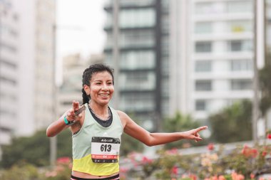 Lima, Peru - 21 Mayıs 2023: Lima Maratonu 42K 2023