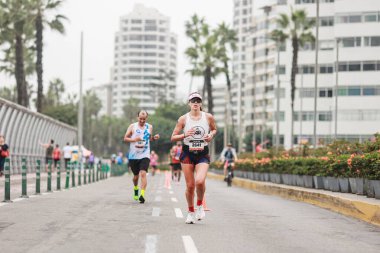 Lima, Peru - 21 Mayıs 2023: Lima Maratonu 42K 2023