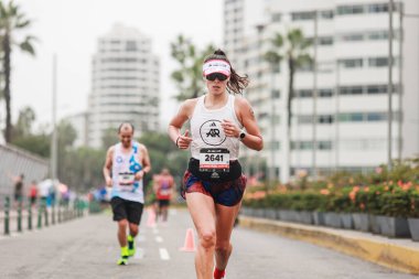 Lima, Peru - 21 Mayıs 2023: Lima Maratonu 42K 2023