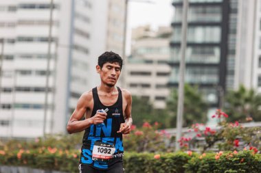 Lima, Peru - 21 Mayıs 2023: Lima Maratonu 42K 2023