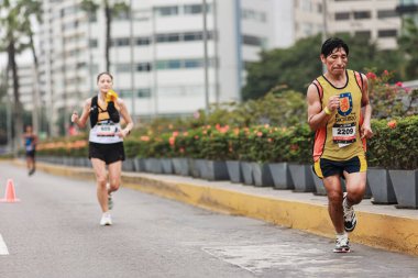 Lima, Peru - 21 Mayıs 2023: Lima Maratonu 42K 2023