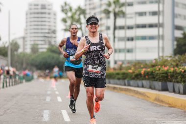 Lima, Peru - 21 Mayıs 2023: Lima Maratonu 42K 2023