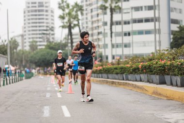 Lima, Peru - 21 Mayıs 2023: Lima Maratonu 42K 2023