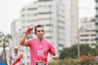 Lima, Peru - 21 Mayıs 2023: Lima Maratonu 42K 2023