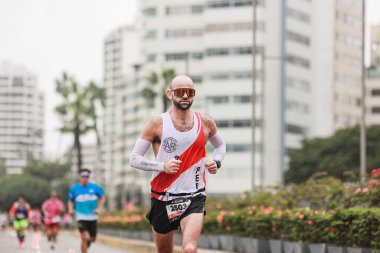 Lima, Peru - 21 Mayıs 2023: Lima Maratonu 42K 2023