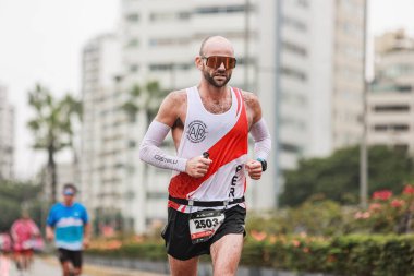 Lima, Peru - 21 Mayıs 2023: Lima Maratonu 42K 2023