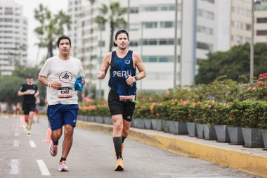Lima, Peru - 21 Mayıs 2023: Lima Maratonu 42K 2023