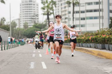Lima, Peru - 21 Mayıs 2023: Lima Maratonu 42K 2023