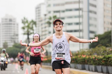 Lima, Peru - 21 Mayıs 2023: Lima Maratonu 42K 2023