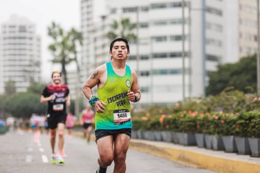 Lima, Peru - 21 Mayıs 2023: Lima Maratonu 42K 2023