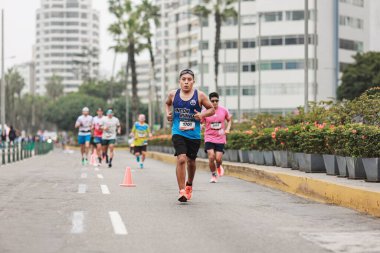 Lima, Peru - 21 Mayıs 2023: Lima Maratonu 42K 2023
