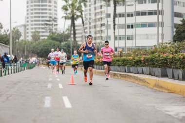 Lima, Peru - 21 Mayıs 2023: Lima Maratonu 42K 2023