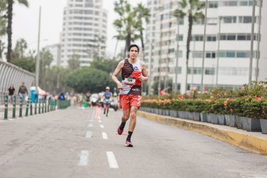 Lima, Peru - 21 Mayıs 2023: Lima Maratonu 42K 2023