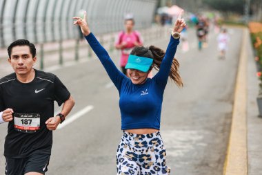 Lima, Peru - 21 Mayıs 2023: Lima Maratonu 42K 2023