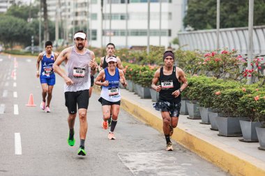Lima, Peru - 21 Mayıs 2023: Lima Maratonu 42K 2023
