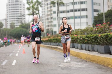 Lima, Peru - 21 Mayıs 2023: Lima Maratonu 42K 2023