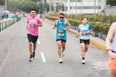Lima, Peru - 21 Mayıs 2023: Lima Maratonu 42K 2023