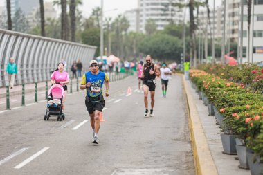 Lima, Peru - 21 Mayıs 2023: Lima Maratonu 42K 2023