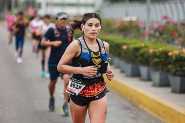 Lima, Peru - 21 Mayıs 2023: Lima Maratonu 42K 2023