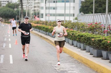 Lima, Peru - 21 Mayıs 2023: Lima Maratonu 42K 2023