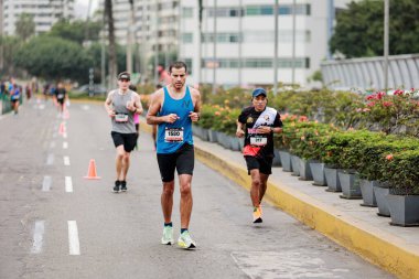 Lima, Peru - 21 Mayıs 2023: Lima Maratonu 42K 2023