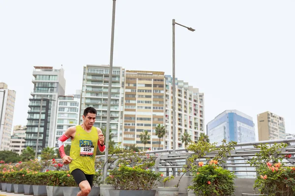 Athletes Compete Lima Marathon 42K 2023 Running Road Lima Peru — Stock Photo, Image