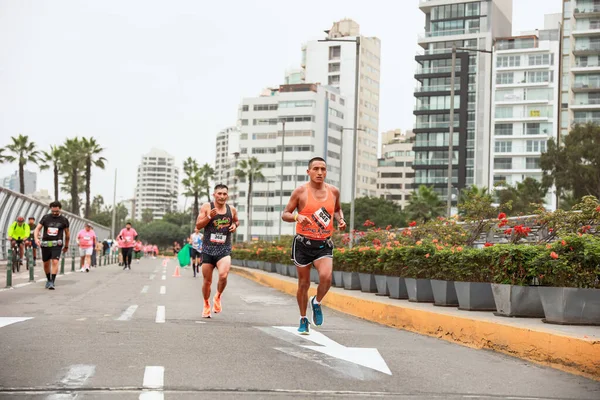 stock image Lima, Peru - May 21, 2023: Athletes compete in the Lima Marathon 42K 2023