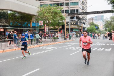 Lima, Peru - 21 Mayıs 2023: Lima Maratonu 42K 2023