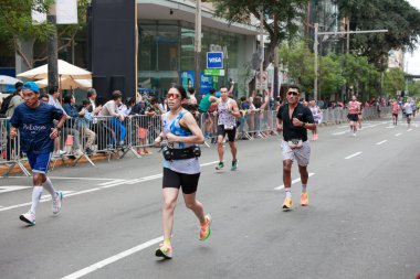 Lima, Peru - 21 Mayıs 2023: Lima Maratonu 42K 2023