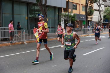 Lima, Peru - 21 Mayıs 2023: Lima Maratonu 42K 2023