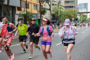 Lima, Peru - 21 Mayıs 2023: Lima Maratonu 42K 2023
