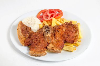 fried chicken with fries clipart