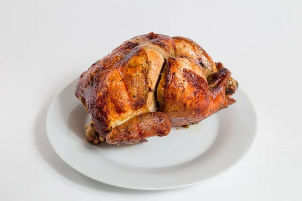 Roasted Duck White Plate — Stock Photo, Image