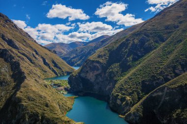 Huancaya, Lima Peru, dağlı güzel bir manzara.