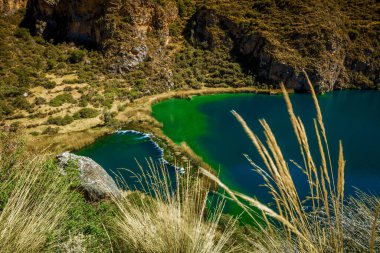 Huancaya, Lima Peru, dağlı güzel bir manzara.