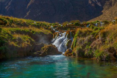 Huancaya, Lima Peru, dağlı güzel bir manzara.